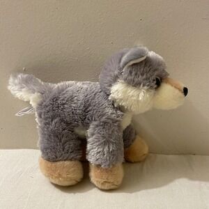 Aurora Plush Wolf Pup Stuffed Animal Toy‎ Gray Beige Puppy Dog Kids